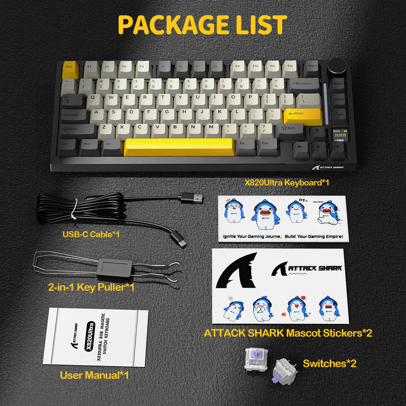 محتويات علبة كيبورد X820 Ultra