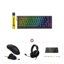 باندل إكسسوارات القيمنق: كيبورد X68 + ماوس X11 + سماعة HyperX Cloud III + ماوس باد